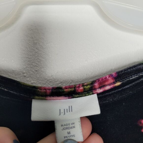 J jill velvet moody floral whimsigoth witchy long sleeve casual top medium p - Picture 3 of 6